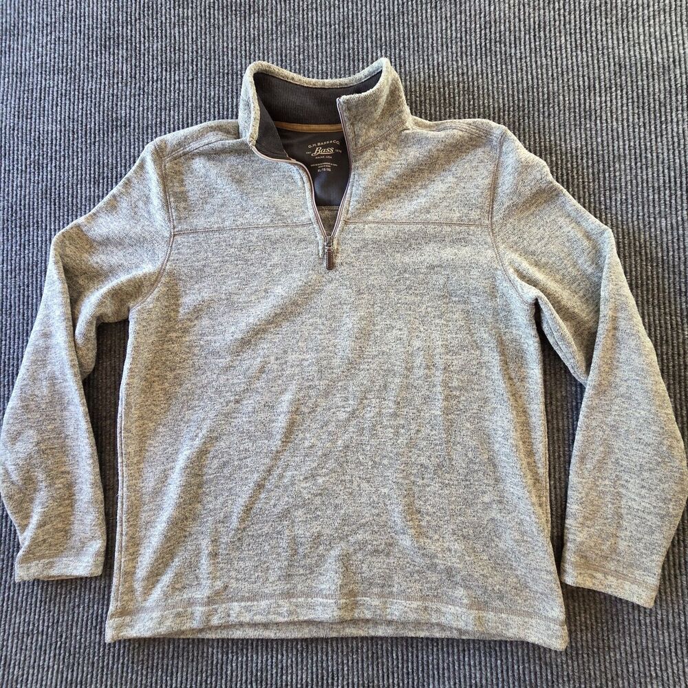 Men's GH Bass 1/4 Zip Pullover Sweater Men's Size XL Gray